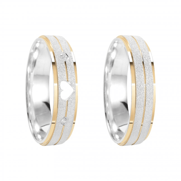 Kit Par De Alianças e Solitário De Prata