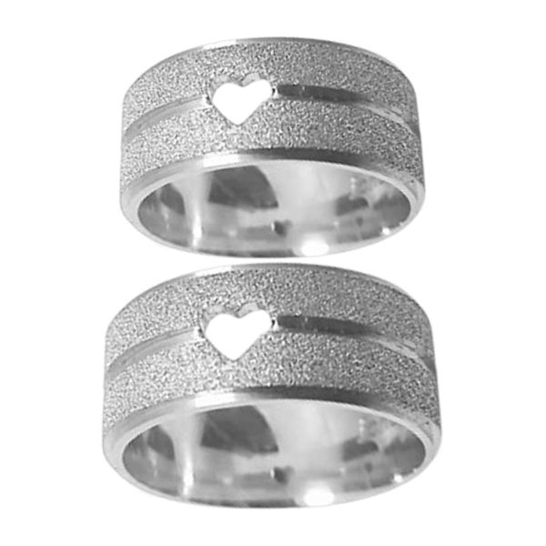 Kit Par De Alianças e Solitário De Prata