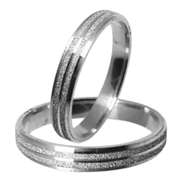 Kit Par De Alianças e Solitário De Prata