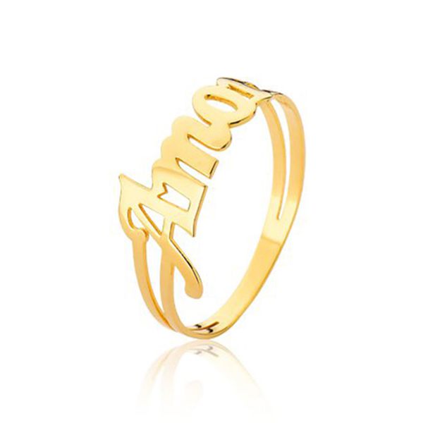 Anel Feminino Amor Em Ouro