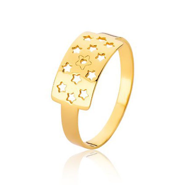 Anel Feminino Estrelinhas Em Ouro