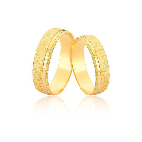 Aliança Em Ouro Diamantada