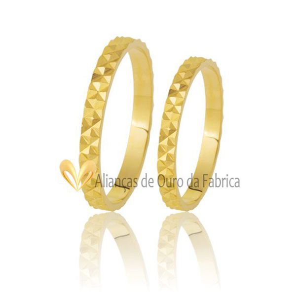 Aliança Delicada Em Ouro