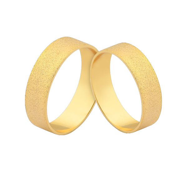 Alianças De Ouro Retas Diamantadas