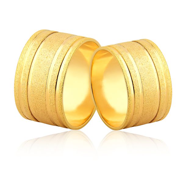Alianças De Ouro Diamantadas Com Frisos