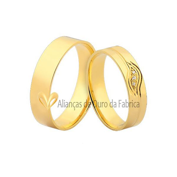 Alianças De Ouro Com Pedras