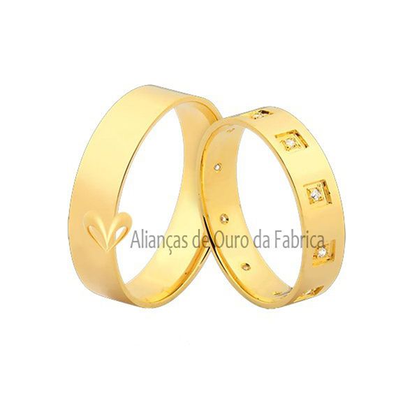 Alianças De Ouro Com Pedras