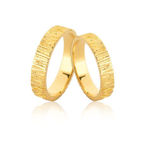 Alianças Trabalhadas De Ouro