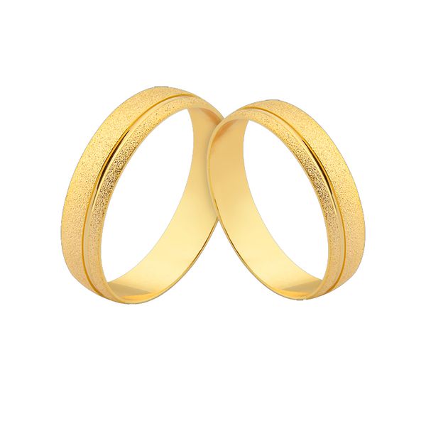Alianças De Ouro Diamantadas Com Frisos