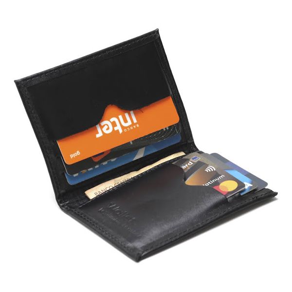Carteira Masculina Couro Slim Preto