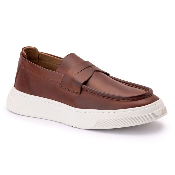 Loafer Moc Tue Couro Castor Rio 