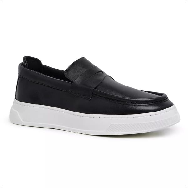 Loafer Moc Tue Couro Preto Rio 