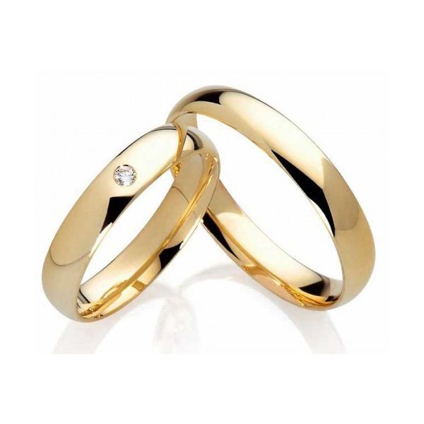 Aliança Folheada a Ouro Tradicional 4mm