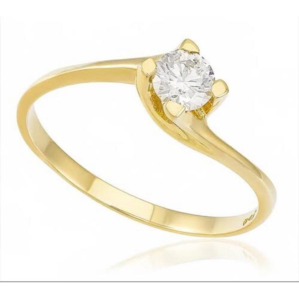 Solitário em Ouro 18k / Ouro Branco