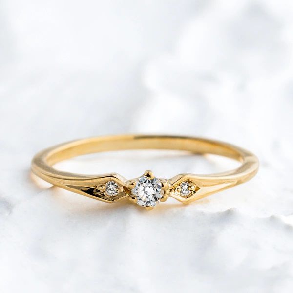 Anel Noivado Ouro18k - Zá Zircônia