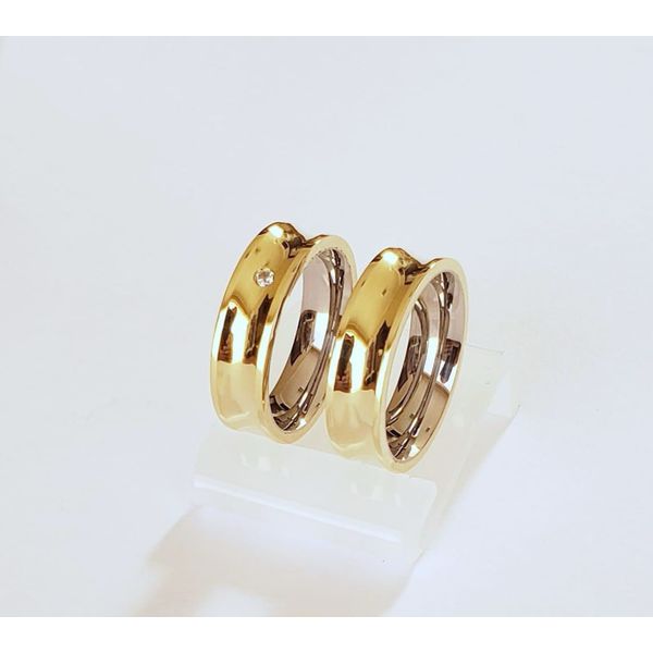 Aliança Ouro 18 750 e Prata 950 - Modelo Agnes