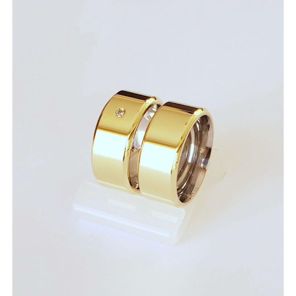 Aliança Ouro 18 750 e Prata 950 - Modelo Greta