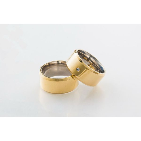 Aliança Ouro 18k 750 e Prata 950 - Modelo Rúbia