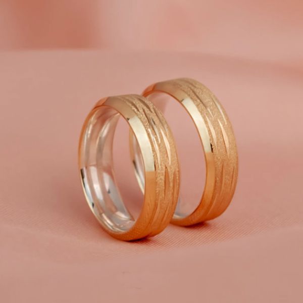 ALIANÇAS OURO 18K E PRATA - MODELO kAYLA
