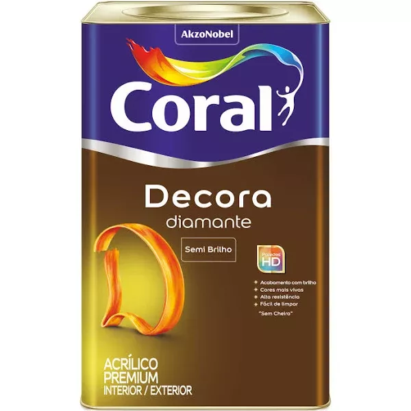Decora Diamante Acrílico Premium (Semibrilho) 18L Coral