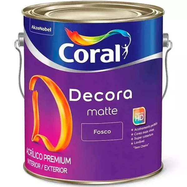 Decora Matte Acrílico Premium (Fosco) 3,6L Coral