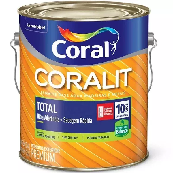 Coralit Total Esmalte Base Água 3,6L Coral