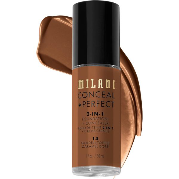 Base Líquida Milani Conceal + Perfect 2-in-1 - 14 Golden Toffee - 30ml