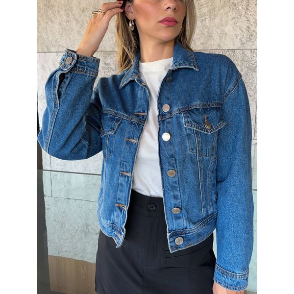 Jaqueta Jeans Adele over - lavagem media 