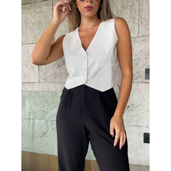 Colete branco hot sale alfaiataria feminino
