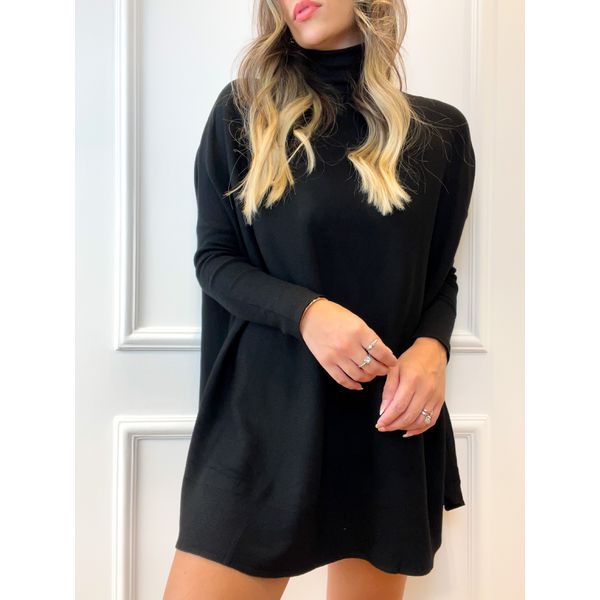 Vestido Laila Tricot Modal Preto AMARI BRAND