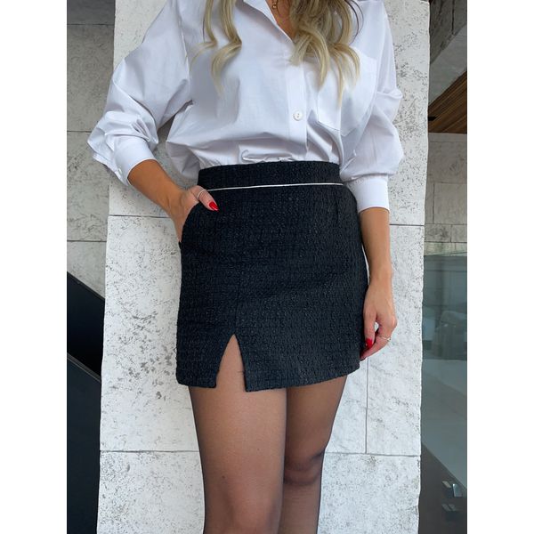Saia Tweed Fabiana - Preta