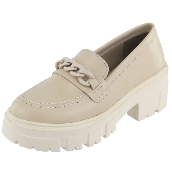 Mocassim Tratorado Amy Couro Off White