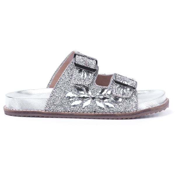 Papete Feminina Pedraria Prata