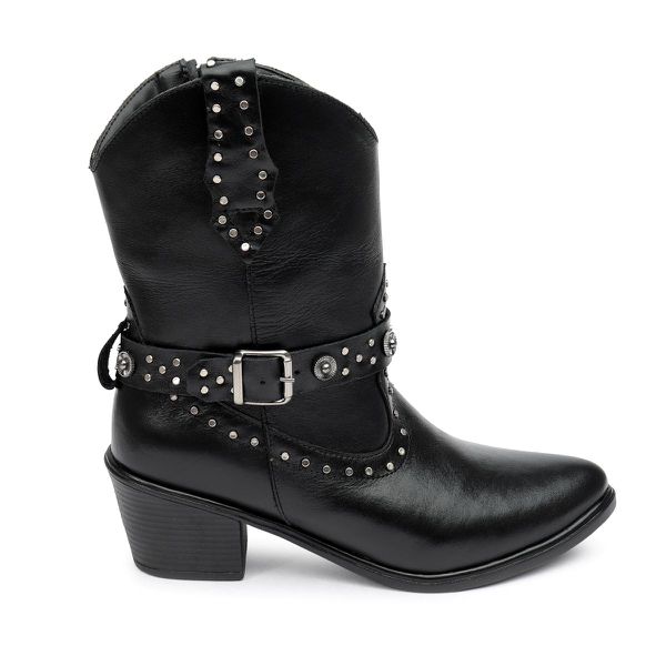 Bota Western Rafaela Couro Preto