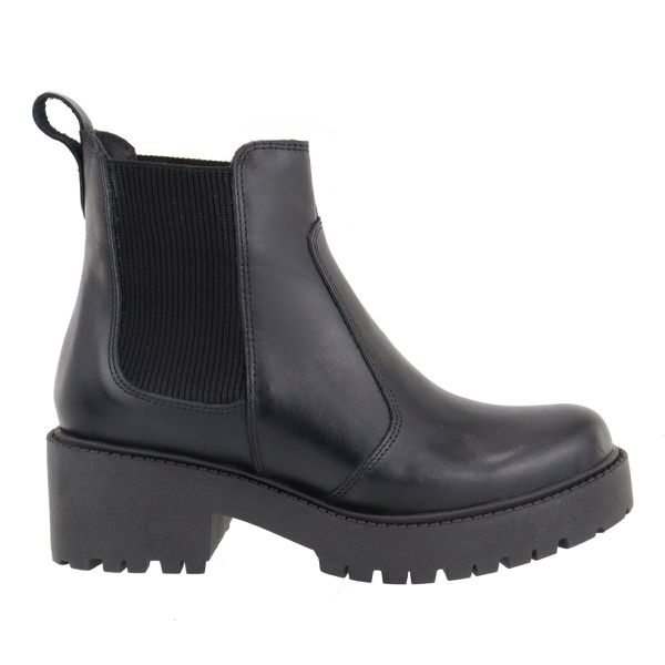 Bota Chelsea Couro Sola Tratorada Preto