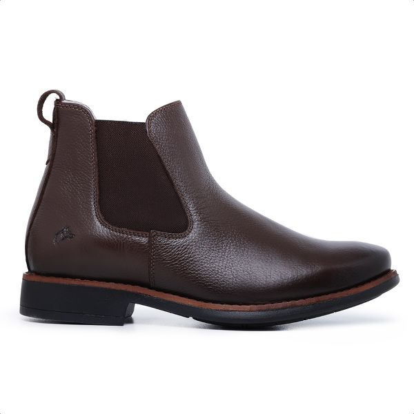 Bota Chelsea Masculina Em Couro Legítimo Forrada Em Couro Café