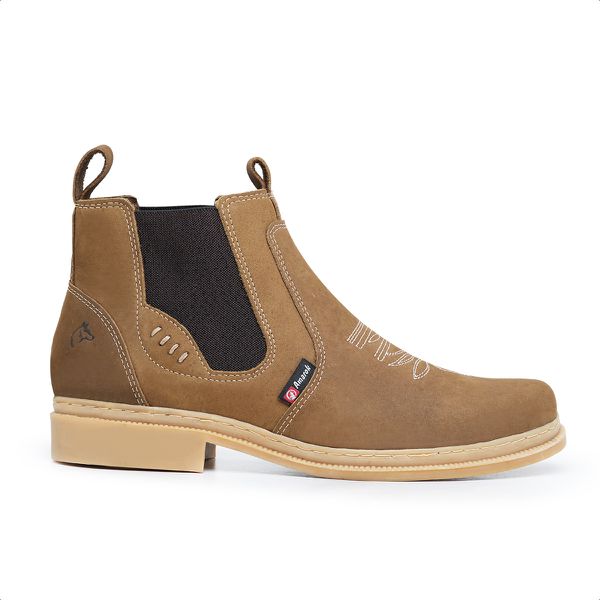 Botina Country Em Couro Legítimo Cana Rústica Western