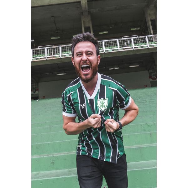 Camisa Masculina Jogo 3 2023 América Mineiro Preto e Verde Volt