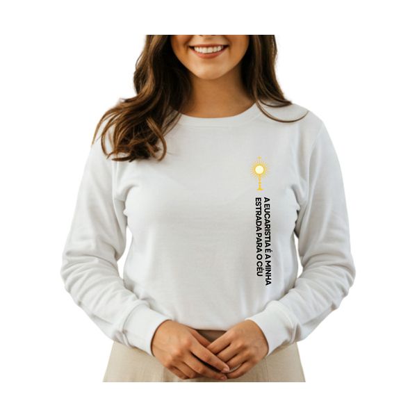 Agasalho Blusa Moletom São Carlo Acutis Católico Branco