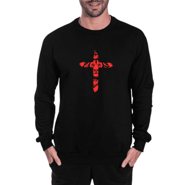 Blusa Moletom Gola Careca Católico Agasalho Inverno Cruz