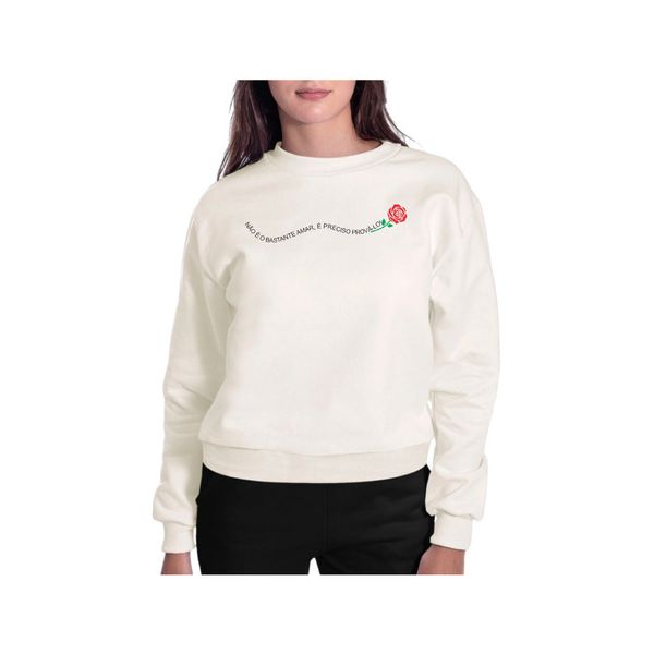 Blusa Moletom Gola Careca Católico Agasalho Santa Teresinha P