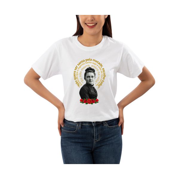 Camiseta Santa Teresinha Feminina Católica 100% Algodão
