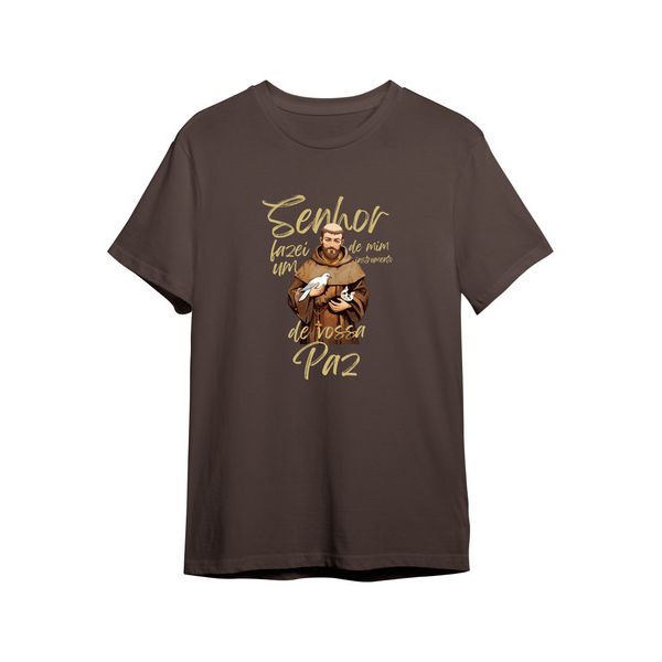 Camiseta São Francisco De Assis Marrom Católico