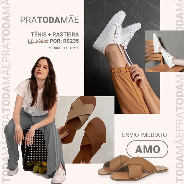 Especial Mães: Tênis + Rasteira Nude