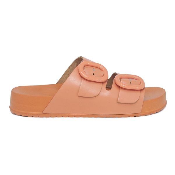 Sandália Birken Couro Laranja Feminina