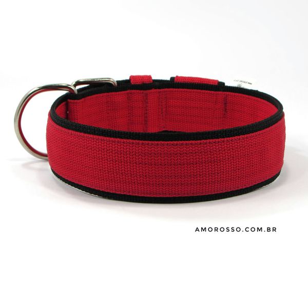Coleira Para Cachorro Amorosso Slim (vermelho e preto)