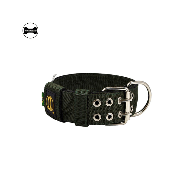  Coleira Para Cachorro Amorosso (Verde Militar e Preto)