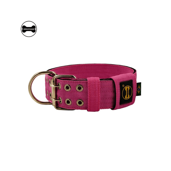 Coleira Para Cachorro Personalizada (Rosa e Preto)