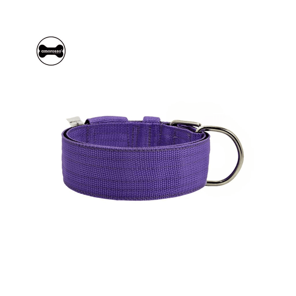 Coleira Para Cachorro Amorosso (Lilás e Preto)