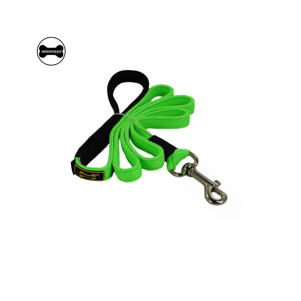 Coleira Para Cachorro Personalizada + Guia Longa 1,20m (Total Black e Verde Limão) 
